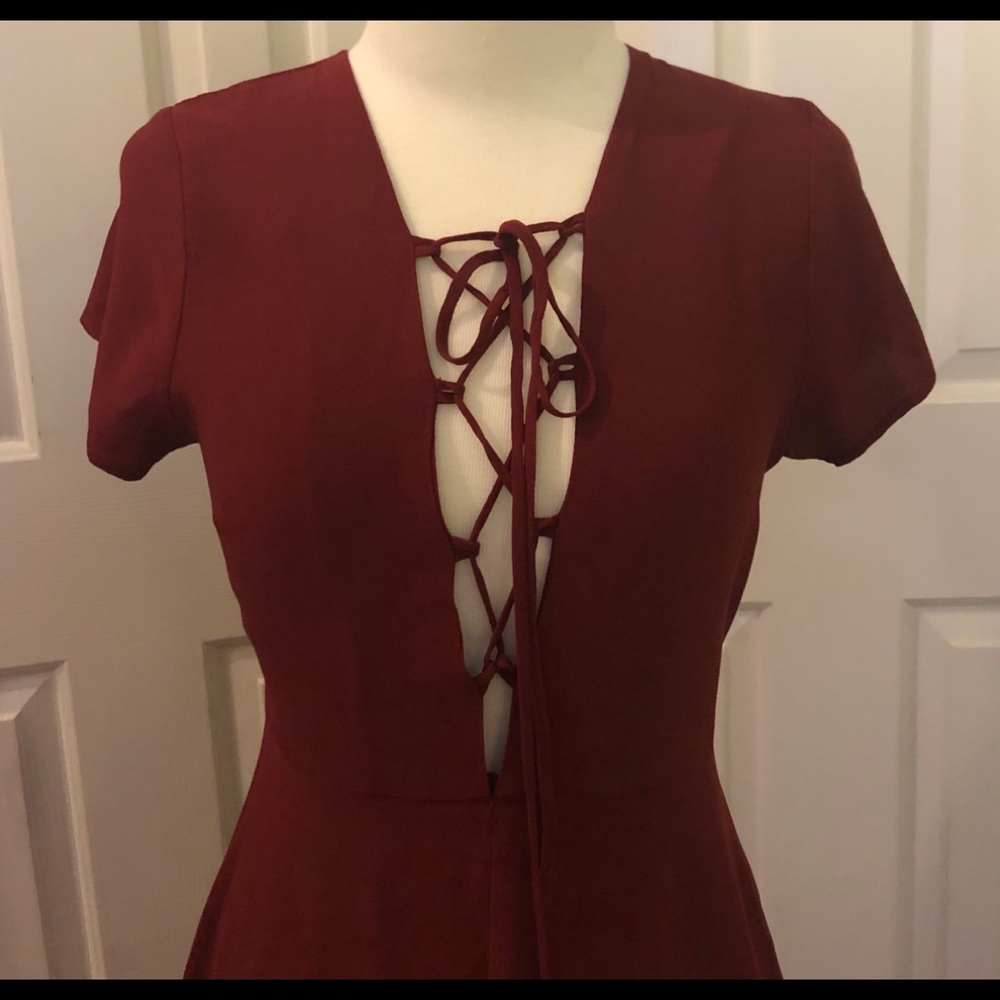 First Love/Nasty Gal midi, tie front dress